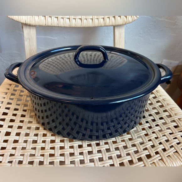 IKEA VARDAGEN Blue Enamel Pot 5.3 Qt Dutch Oven Casserole Dish Discontinued - Picture 14 of 14